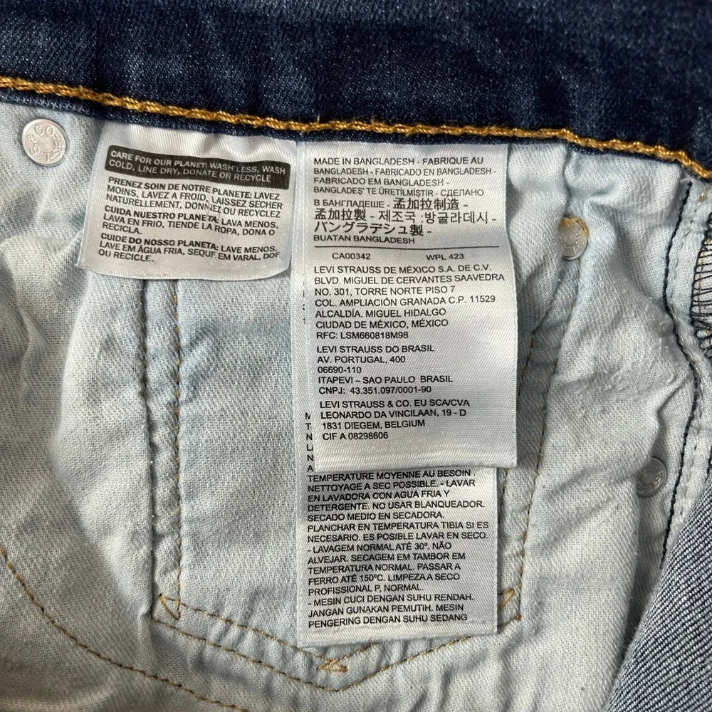 Levis 512 Jeans Mens 32x28* Blue Slim Taper Dark Wash Denim Stretch Preppy